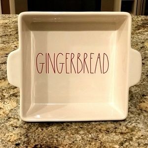Rae Dunn GINGERBREAD Baking Dish Christmas LL Red